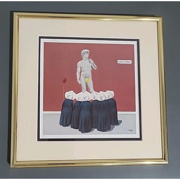 Frank Whipple "Art Appreciation " Signed Print A/P VTG Matted And Gold Frame - Picture 3 of 15